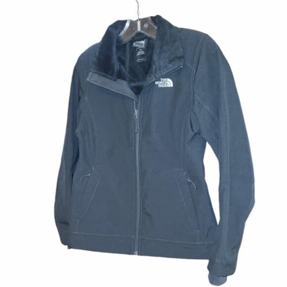 The North Face Jacket Women s Size Small Solid Black Lined Sherpa Full full zip - Picture 2 of 5